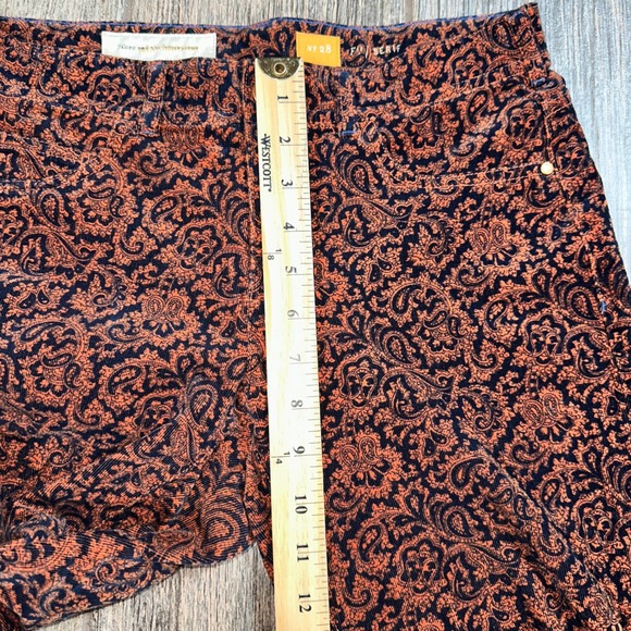Pilcro‎ and the Letterpress Anthropologie Paisley Corduroy Pants Size 28 - Picture 10 of 12